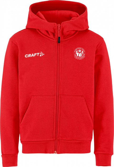 Craft - Hei Coach Hoodie W. Zip Kids - Rosso